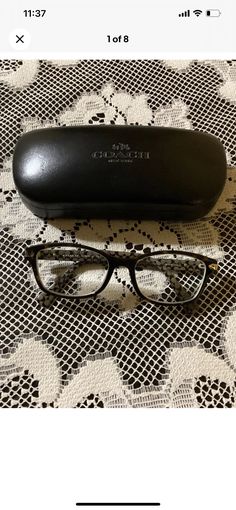 Lovely Coach Eyeglass Frames with Logo and Case.  Eyeglasses has a prescription you will need to have your optometrist fit to your own prescription.  In lovely vintage condition please view all pictures as they are part of the product description.  Thank you for stopping by my shop TyandStacyTreasures. Coach Eyeglasses, Eye Wear Glasses, Eyeglasses Frames, All Pictures, Sunglasses Accessories, I Shop, Product Description, Etsy Uk, ? Logo