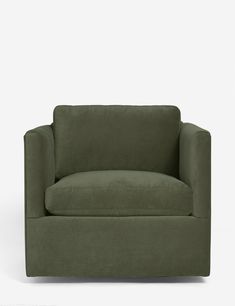 a green chair with a white background