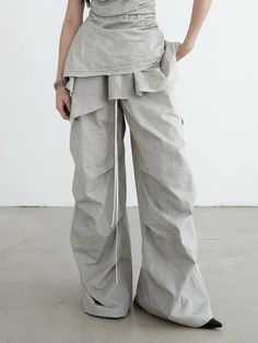 Hantuki Drawstring Layered Pants Layered Pants, Casual Date Night, Glamorous Style, Overall Dress, Ruffle Skirt, Palazzo Pants, Casual Denim, Fashion Pants, Trousers Women