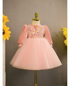 Get 10% off now! Buy pink tulle toddler girl party dress with sequined flowers at cheap price online. Free stable shipping and pro custom service since 2009. Spring Long Sleeve Tutu Dress For Pageant, Spring Princess Dress With Floral Applique For Pageant, Pink Tulle Princess Dress With Floral Applique, Pink Long Sleeve Princess Tutu Dress, Pink Princess Long Sleeve Tutu Dress, Princess Tutu Dress With Floral Applique, Pink Long Sleeve Princess Dress For Birthday, Pink Long Sleeve Princess Birthday Dress, Pink Princess Dress With Floral Applique For Pageants