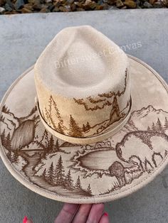 Burned Hat Mountains, Southwestern Wide Brim Felt Hat For Western-themed Events, Western Style Beige Felt Hat For Outdoors, Beige Western Felt Hat For Outdoor, Country Style Hat With Flat Crown For Outdoor, Country Style Flat Crown Hat For Outdoor, Rustic Short Brim Felt Hat For Ranch, Western Style Fedora With Flat Crown For Country Events, Western Wide Brim Fedora For Outdoor