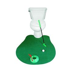 Potty Putter - Bathroom Toilet Golf Game Set. Elevate your bathroom experience with the Tee Time Novelty Golf Potty Putter Golf Game – the ultimate pastime for golf enthusiasts! Instead of flipping through the newspaper, indulge in a round of golf right from the comfort of your own toilet. This novelty item doubles as a fantastic gag gift and is suitable for both men and women. Included in the set are a 25.5" L putter with a 1" W grip handle, a toilet-wrapping green, two 1.5" D balls, a flag, an Golf Gadgets, Kids Potty, Green Mat, Potty Time, Dark Vador, Cute Posts, Pet Animals, Gifts For Golfers, Mini Golf