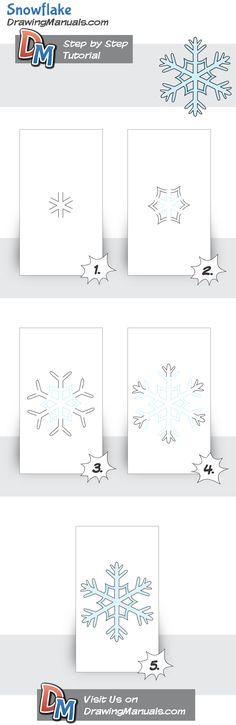 snowflakes are shown in four different ways to make them look like they have been made