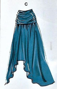 a blue skirt with ruffles on the bottom is shown in an image that appears to be cut out