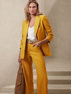 Delight in the ritual of getting dressed with this sharply tailored blazer, designed with princess seams and darts to define the waist.  Cut for an at-ease fit, it's crafted from a timeless all-season wool fabric from Italian mill Marzotto.  SCULPTED Solid Fitted Suits For Fall, Fitted Solid Suits For Fall, Chic Tailored Fall Pantsuit, Tailored Fall Blazer With Notched Lapels, Timeless Tailored Suits For Fall, Notched Blazer For Formal Occasions In Fall, Notched Blazer For Formal Fall Occasions, Formal Notched Blazer For Fall, Classic Structured Fall Pantsuit