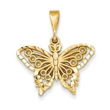 Size: 27.5 mm long x 24 mm wideMetal: 14k Yellow GoldFinish: Diamond-cut, Polished, SatinFree U.S. Shipping for orders over $50 Protected by our 30-Day Risk Free Returns! Dolphin Jewelry, Beautiful Gold Necklaces, Butterfly Pendant Necklace, Bow Jewelry, Yellow Gold Jewelry, Butterfly Jewelry, Gold Butterfly, Yellow Gold Chain, Butterfly Charm