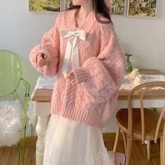 You searched for Kazaklar ⋆ Kawaii Sale Kawaii Cotton Sweater At Affordable Price, Affordable Kawaii Cotton Sweater, Dresses Soft Pink With Sweater, Mode Kawaii, Pull Rose, Bow Sweater, Korean Casual, Pink Outfits, Kawaii Clothes