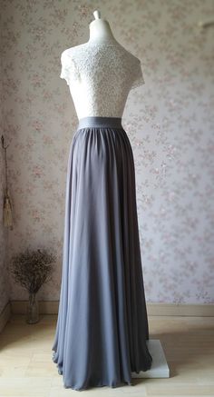 Gray Floor Length Chiffon Skirt Gray Wedding Skirt Bridesmaid Chiffon Skirt Outfits Plus Size sold by Dressromantic Fashion on Storenvy Chiffon Skirt Outfit, Wedding Skirt Outfit, Bridesmaid Skirt, Bridesmaid Tulle, Tulle Skirts Outfit, Gray Floor, Grey Maxi Skirts, Bridesmaid Skirts, Tulle Long Skirt