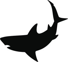 a black and white silhouette of a shark