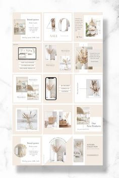 a white and beige website design with photos