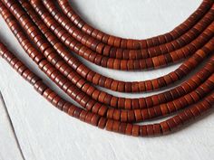 "One strand of irregular howlite heishi beads in a gorgeous range of warm browns. They measure approximately 4x2mm and have a 1mm hole. Smooth finish, great quality! Strand measures 40cm (15 3/4\"). Many other howlite heishi beads available! They can be seen here: https://www.etsy.com/hk-en/shop/TintinBeads?ref=seller-platform-mcnav&search_query=howlite+heishi BH/16016" Mens Designer Jewelry, Warm Browns, Heishi Beads, Brass Pendant, Men's Jewelry, Jewelry Designs, Hong Kong, Mens Jewelry, Beaded Necklace