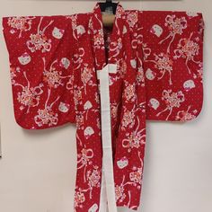 Beautiful Sanrio Smiles Hello Kitty Kimono Robe Cherry Blossom Red Pink. New Without Tags. Measures Approx 32 Inch From Shoulder To Bottom Of Kimono. Hello Kitty Kimono, Hello Kitty Pajamas, Hello Kitty Baby, Hello Kitty Bow, Kids Robes, Girls Robes, Red Trench Coat, Pink Pajamas, Crochet Halter Tops