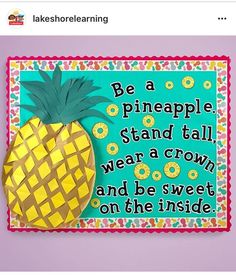 an image of a pineapple on a bulletin board