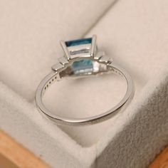 London blue topaz ring square cut ring sterling silver | Etsy Princess Cut Solitaire Topaz Ring For Formal Occasions, Emerald-cut Topaz Ring With Halo Setting, Formal Blue Topaz Asscher Cut Ring, Formal Asscher Cut Blue Topaz Ring, Elegant Solitaire Princess Cut Topaz Ring, Elegant Square-cut Sapphire Ring In Sterling Silver, Elegant Princess Cut Solitaire Topaz Ring, Asscher Cut Blue Topaz Gemstone Rings, Sterling Silver Emerald Radiant Cut Promise Ring