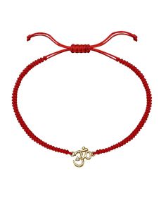 Om [RED] - 18K Gold Vermeil Bracelets magal-dev Feel Deeply, Yoga Community, Red String, Sliding Knot, Recycled Gold, Quality Diamonds, Gold Gold, Gold Vermeil, Bracelet Making