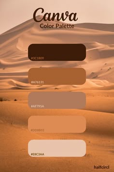 the color palette for canva is shown in shades of brown, beige and white