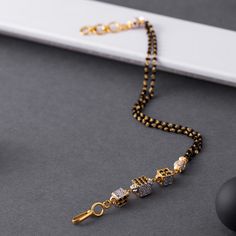 Black Bead Bracelet Gold, Black Beads Bracelet Gold, Black Beads Mangalsutra Design, Black Beaded Bracelets, Jewellery For Women, Black Beaded Jewelry