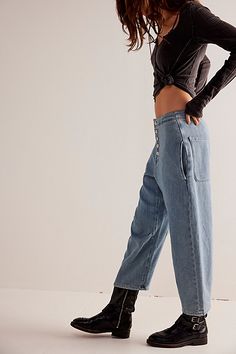 So cool and slouchy, these essential jeans from our We The Free collection are the perfect wear-everywhere pair. **Fit:** Low-slung, slouchy tapered silhouette with cropped inseam **Features:** Exposed button fly closure, oversized pockets, harem-inspired silhouette **Why We | We The Free Osaka Jeans at Free People in Light Wash, Size: 31 Everyday Spring Cargo Jeans With Tapered Leg, Spring Utility Jeans For Everyday, Everyday Spring Straight Leg Cargo Jeans, Everyday Denim Blue Cargo Jeans, Spring Denim Blue Cargo Jeans For Everyday Wear, Everyday Medium Wash Cargo Jeans, Fall Streetwear Cropped Tapered Jeans, Everyday Light Wash Utility Jeans, Relaxed Fit Cropped Cargo Jeans