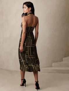 Halter Midi Dress | Banana Republic Factory Halter Midi Dress, Banana Republic Factory, Petite Size, Banana Republic, Midi Dress, Zipper, Dresses