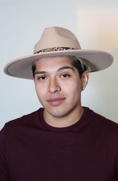 "The chicest hat we have ever made, classic silhouette. With snake details. Spot Clean Brim 10.5 cm/4 Inch Hat Crown Circumference 23-24\" Leave 1 Inch Room For Error As The Hats Are Hand Manually Measured. Can be adjusted to made smaller with internal size adjuster" Walnut Cream, Black Fedora Hat, Black Trucker Hat, Embroidered Ribbon, Wide Brim Fedora, Boater Hat, Head Accessories, Wide Brimmed Hats, Fedora Hat