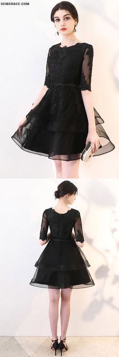 20% OFF, Cheap Homecoming Dresses Chic Black Lace Sleeve Short Homecoming Party Dress with Ruffles #MXL86033 at GemGrace. View more special Special Occasion Dresses,Homecoming Dresses,Cheap Homecoming Dresses,Short Homecoming Dresses,Black Homecoming Dresses,Modest Homecoming Dresses now? #GemGrace To buy delicate gowns at affordable prices. Getting ready for your party? Shop now to get $5 off! Black Lace Mini Dress For Prom, Black Lace Dress For Party, Black Lace Dress For Prom Evening, Black Lace Evening Dress For Prom, Black Lace Dress With Lace Sleeves For Party, Black Ruffled Mini Dress For Prom, Black Lace Ruffle Dress For Cocktail, Black Lace Cocktail Dress With Ruffles, Black Ruffled Lace Cocktail Dress