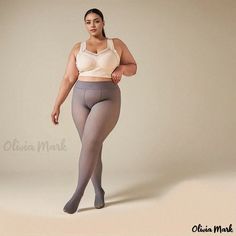 Olivia Mark - Juego de medias de moda para mujer de tallas grandes - 2 pares de pantimedias minimalistas sólidas con control de abdomen, diseño falso transparente Womens Plus Size Fashion, Plus Size Tights, Fashion Tights, Transparent Design, Olivia Mark, Plus Size Fashion, Tights, Spandex, Plus Size