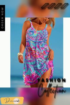 New Boho Nature Scenery Sexy Women Beach Blue Dress Print Off Shoulder Sleeveless Sundress Summer Holiday Beachwear Night Dresse Halter Neck Dress For Pool Vacation, Halter Neck Pool Dresses For Vacation, Vacation Pool Halter Neck Dress, Casual Sleeveless Dress For Summer Beach Parties, Multicolor Sleeveless Summer Dress For Beach, Summer Sleeveless Multicolor Dress For Beach Season, Summer Sleeveless Dress For Beach Season, Sleeveless Dresses For Summer Parties And Vacation, Summer Sleeveless Beachwear Mini Dress