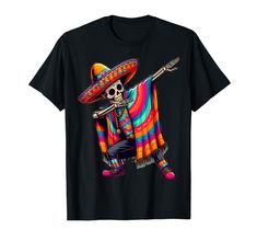 PRICES MAY VARY. Dabbing Mexican Poncho skeleton Costume Funny Cinco de Mayo outfit Design. Funny dab dance graphic design showing a dancing El skeleton del sombrero with mustache. This cool design is great for men, women, boys, girls who love fiesta or festival in Mexico Cinco de Mayo outfit with our unique tees featuring dabbing skeletons. Let's fiesta with style with our humorous and festive apparel, funny cinco de mayo 2024 design for boys, girls, dances, dabbing skeleton say let's fiesta. L Dance Graphic Design, Mexican Skeleton, Dance Graphic, Skeleton Costume, 2024 Design, Branded T Shirts, Skeleton, Top Styles, Fashion Branding