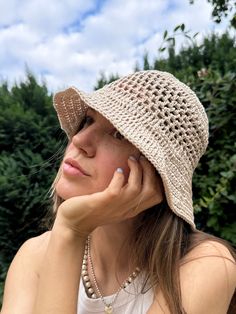 Very beautiful, natural and stylish summer panama hat made of 100% cotton, eco-friendly material, ideal for warm summer days 💚 Lightweight Natural Color Casual Bucket Hat, Casual Lightweight Natural Bucket Hat, Casual Natural Bucket Hat For Vacation, Natural Bucket Hat With Short Brim For Everyday, Natural Bucket Hat With Curved Brim For Warm Weather, Adjustable Natural Color Bucket Hat For Everyday, Beige Sun Hat For Summer Beach, Handmade Straw Hat For Spring Vacation, Summer Beach Beige Sun Hat