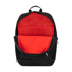 PUMA offers their Eclipse Backpack for the student athletes in your family. Plenty of storage and organization features as well as an internal padded laptop sleeve for school needs. A ventilated zipper shoe pocket at the bottom for after-school activities. Padding on the shoulder straps and back panel for comfort. Stinky Shoes, School Needs, Animal Backpacks, Puma Kids, Red Interior, School Fits, Boys Accessories, Red Interiors, Black Exterior