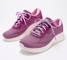 These too-cute lace-up sneaks are supremely comfortable and seriously stylish. From Skechers. Sketcher Shoes, Sketchers Shoes, Up Styles, Sneakers Fashion, Memory Foam, Fashion Shoes, Lace Up, Heels, Sneakers