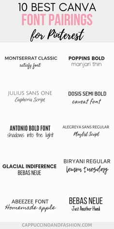 the 10 best font pairings for photoshopped in adobe, wordpress and other graphic