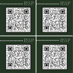 four qr - code stamps with the words rsp and rsp on them