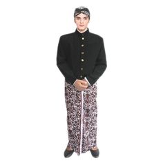 Indonesian men traditional clothes | Beskap Among Javanese Men's Traditional Clothes, Black color, for wedding and formal event, Beskap only Size S=> Chest/Bust size 100cm, M=> Chest/Bust size 104cm, L=> Chest/Bust size 108cm, XL=> Chest/Bust size 112cm. Please measure the chest to fix it) There are pairs of Jarik Wiru, Blangkon and Slippers available Can Buy Beskapnya Only or Complete (Beskap, Jarik, Blangkon, Selop) - Sold Separately  The difference between the standard and the press is on the Black Long Sleeve Traditional Wear For Groom, Black Traditional Wear For Groom, Black Traditional Wear For Groom On Eid, Traditional Black Semi-formal Set, Black Long Sleeve Traditional Wear For Semi-formal Occasions, Black Long Sleeve Traditional Semi-formal Wear, Formal Long Sleeve Sets With Traditional Patterns, Traditional Black Semi-formal Sherwani, Traditional Black Bandhgala For Semi-formal Occasions