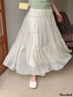 Olivia Mark - Dream Wonderland Oversized Hem Cake Skirt High-Waisted Midi Skirt Cake Skirt, Dress Stretch, Skirts Midi High Waisted, Fairy Dress, Types Of Skirts, Midi Skirt, High Waisted, Skirt, Cake