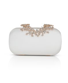 in stock Clutch Essentials, Jewel Badgley Mischka, Starburst Pattern, White Clutch, Handbag Stores, Barrel Bag, Satin Material, Badgley Mischka, Clutch Handbag