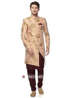 Designer Peach Color Indo Western For Wedding Men Wedding Clothes, Men Indian Wedding Outfit, Men Jodhpuri Suits, Reception Dress For Men, Western Formal Wear, Men Jodhpuri, Indo Western Outfits For Men, Outfit Indian Wedding, Hindi Design