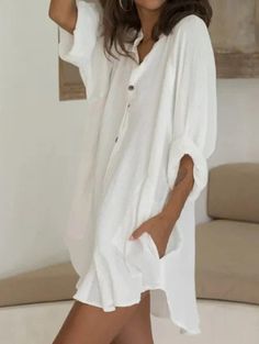 Linen Dress Winter, Loose Fit Blouse, Women Dresses Classy, Dress Winter, Pants Women Fashion, Plain Dress, Short Sleeve Maxi Dresses, Knitted Bodycon Dress, Summer Fashion Dresses