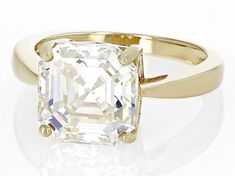 6.25ct asscher cut lab created Strontium Titanate 18k yellow gold over sterling silver ring. Measures approximately 3/8" L x 1/16" W and is not sizeable. Asscher Cut Solitaire Jewelry For Formal Occasions, Formal Asscher Cut Solitaire Jewelry, Gold Cubic Zirconia Jewelry With Asscher Cut, Yellow Gold Asscher Cut Solitaire Jewelry, Asscher Cut Solitaire Yellow Gold Jewelry, Octagon Solitaire Jewelry For Formal Occasions, Gold Solitaire Asscher Cut Jewelry, Gold Solitaire Asscher-cut Jewelry, Formal Solitaire Octagon Jewelry