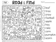 a halloween worksheet with words and pictures to help kids learn how to read