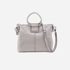 Hobo : Sheila Medium Satchel in Polished Leather - Light Grey - Hobo : Sheila Medium Satchel in Polished Leather - Light Grey Golden Snake, Brushed Nickel Hardware, Antique Brass Hardware, Travel Light, Satchel Handbags, Everyday Bag, Leather Top, Satchel Bags, Handbag Accessories