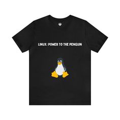 It is the perfect gift for a Linux enthusiast. This classic unisex jersey short-sleeve tee fits like a well-loved favorite. Soft cotton and quality print make users fall in love with it repeatedly. These t-shirts have ribbed knit collars to bolster shaping. The shoulders are tapered for a better fit over time. Dual side seams hold the garment's shape for longer.  . It is made with 100% Airlume combed and ring-spun cotton, a lightweight fabric (4.2 oz/yd² (142 g/m that is easy to layer and breath Unisex Cotton T-shirt For Gift, Gift Black T-shirt With Funny Text, Black T-shirt With Letter Print For Gift, Black Tri-blend T-shirt With Funny Text, Funny Black Short Sleeve T-shirt, Black Pre-shrunk T-shirt Gift, Casual Logo Print T-shirt For Gift, Casual T-shirt With Logo Print For Gift, Casual Logo Print T-shirt As Gift