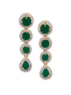 This jewellery set consists of a necklace and a pair of earringsGold-toned and green gold-plated necklace, has emerald stone and white crystal stone detail, secured with a hook closureA pair of matching drop earrings, secured with a post-and-back closure. Size & Fit Size :Necklace length: 11.2 cmEarrings length: 4.6 cm Material & Care BrassWipe with a clean dry cloth Dispatch within 7 days Stone Studs, Jewellery Set, Emerald Stone, Dress Jewelry, White Crystal, Gold Plated Necklace, Crystal Stone, Green Stone, Wedding Wear