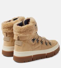 Vaduz shearling-lined suede boots | Bogner Winter High-top Lace-up Boots With Suede Lining, Winter Shearling Boots With Lug Sole, Winter Suede Hiking Boots, Winter Suede Lace-up Boots With Lug Sole, Suede Boots, Leather Boots, Boots, Leather