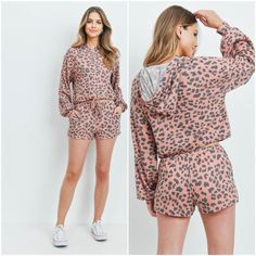 Mauve Black Cheetah Top & Short Set Fabric Content: 80% Polyester 15% Rayon 5% Spandex Size Scale: S-M-L Pocket At Each Side Hooded Top Lightweight Fabric Small Bust 22" Measured Laying Flat From Pit Hem To Pit Hem & Shorts Waist 13 1/2" Medium Bust 23" & Shorts Waist 14 1/2" Large Bust 24" & Shorts Waist 15 1/2" S#Cb4 Cheetah Top, Diva Boutique, Hooded Top, Short Waist, Hooded Tops, Short Set, Women Trends, Large Bust, Small Bust