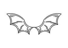 a bat that is drawn in black and white