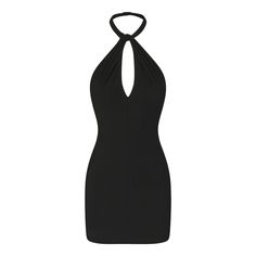 Night Out Halter Top With Tie Back, Party Halter Dress With Keyhole Back, Evening Halter Dress With Keyhole Back, Flirty Tie Back Halter Top For Night Out, Flirty Tie-back Halter Top For Night Out, Night Out Halter Neck Dress With Cutout, Flirty Halter Neck Top For Date Night, Tie Back Halter Neck Dress For Night Out, Halter Neck Tie Back Dress For Night Out