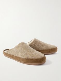 Mulo's backless slippers are lined in plush shearling that will keep your feet warm without overheating. Trimmed with suede, they're made from soft recycled-wool and set on gripped rubber soles. Slippers For Men, Suede Slippers, Wool Slippers, Mr Porter, Me Too Shoes, Fashion News, Porter, Slippers, Women Wear