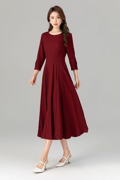 Fit and flare womens spring linen dresses 4910 – XiaoLizi Elegant Linen A-line Maxi Dress, Chic Solid Color Linen Dress, Elegant Maxi Linen Dress, Elegant A-line Linen Maxi Dress, Solid Color Cotton Linen Midi Dress, Elegant Solid Linen Dress For Spring, Elegant Linen Dress For Spring, A-line Cotton Midi Dress In Solid Color, Elegant Cotton A-line Maxi Dress