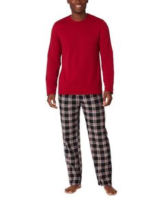 Cuddl Duds Pajamas Set Men's Cozy Lodge Red & Plaid Long Sleeves Cozy Lodge, Cozy Sleepwear, Mens Pajamas Set, Spandex Pants, Cuddl Duds, Fall Plaid, Plaid Pajamas, Sleepwear Sets, Family Pajamas